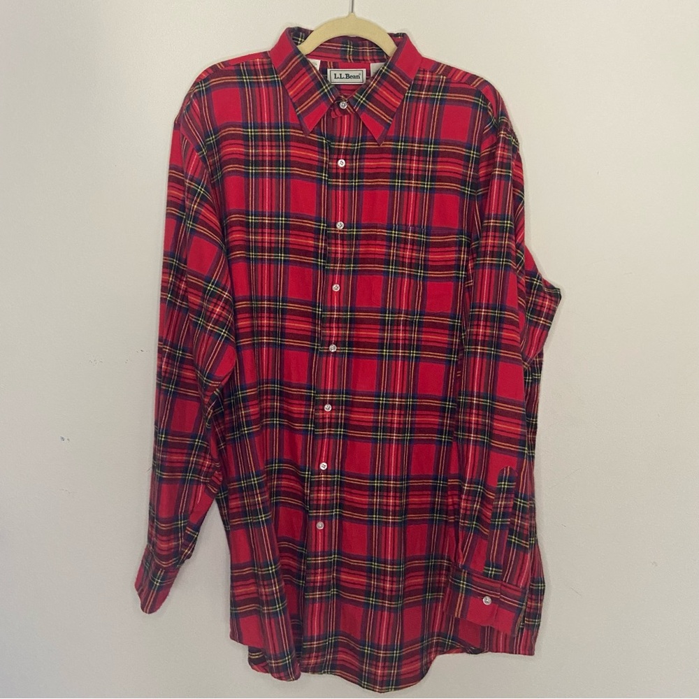 L.L. Bean Men's Red Plaid Shirt